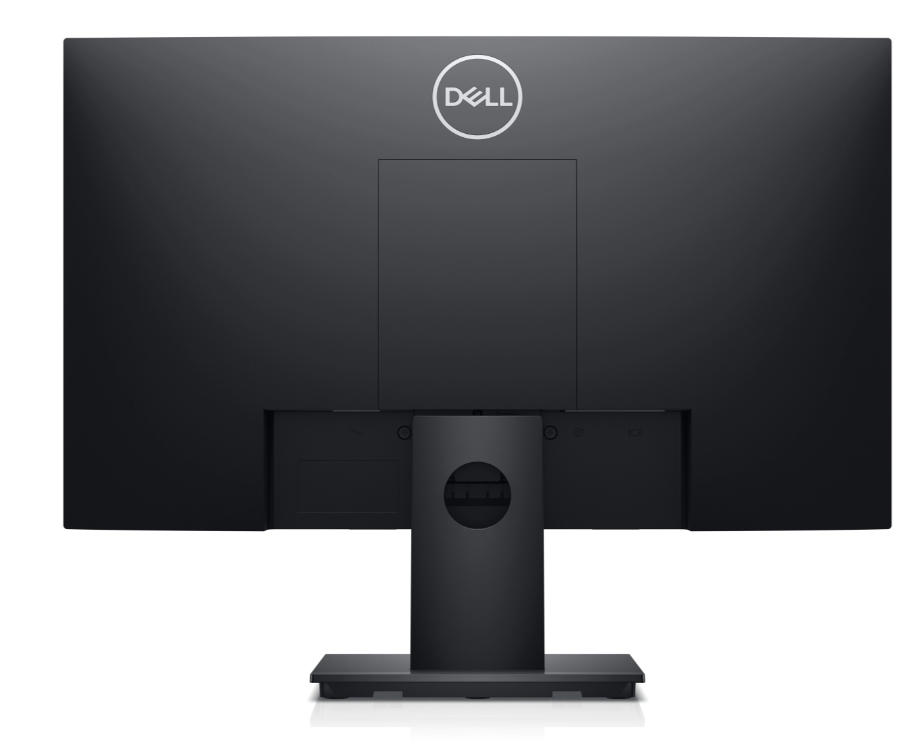 Back of the Dell E2422H - A 24 Inch Full HD Monitor from the Dell Economy series. the Back plastics and stand are Black.