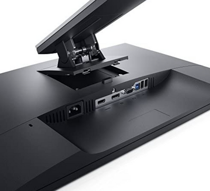 Ports of the Dell Professional series P2418HZ a 24 inch video conferencing monitor ideal for collaborating with built in camera and speakers.