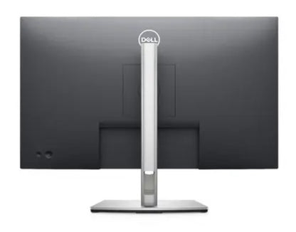 Back of The Dell professional series P2721Q a 27 inch 4K monitor The back plastics are black and the Stand has a slim profile and cable management. The stand colour is Silver.