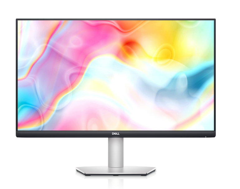 Front of the Dell S2722DC - A 27 Inch monitor with beautiful QHD visuals, edge to edge dell screens, dual 3W speakers and USB-C connection.